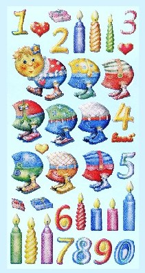Softy Stickers bunt, Birthday Raupe